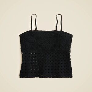 J.Crew Crochet‎ bandeau tank top Black XXS NWT